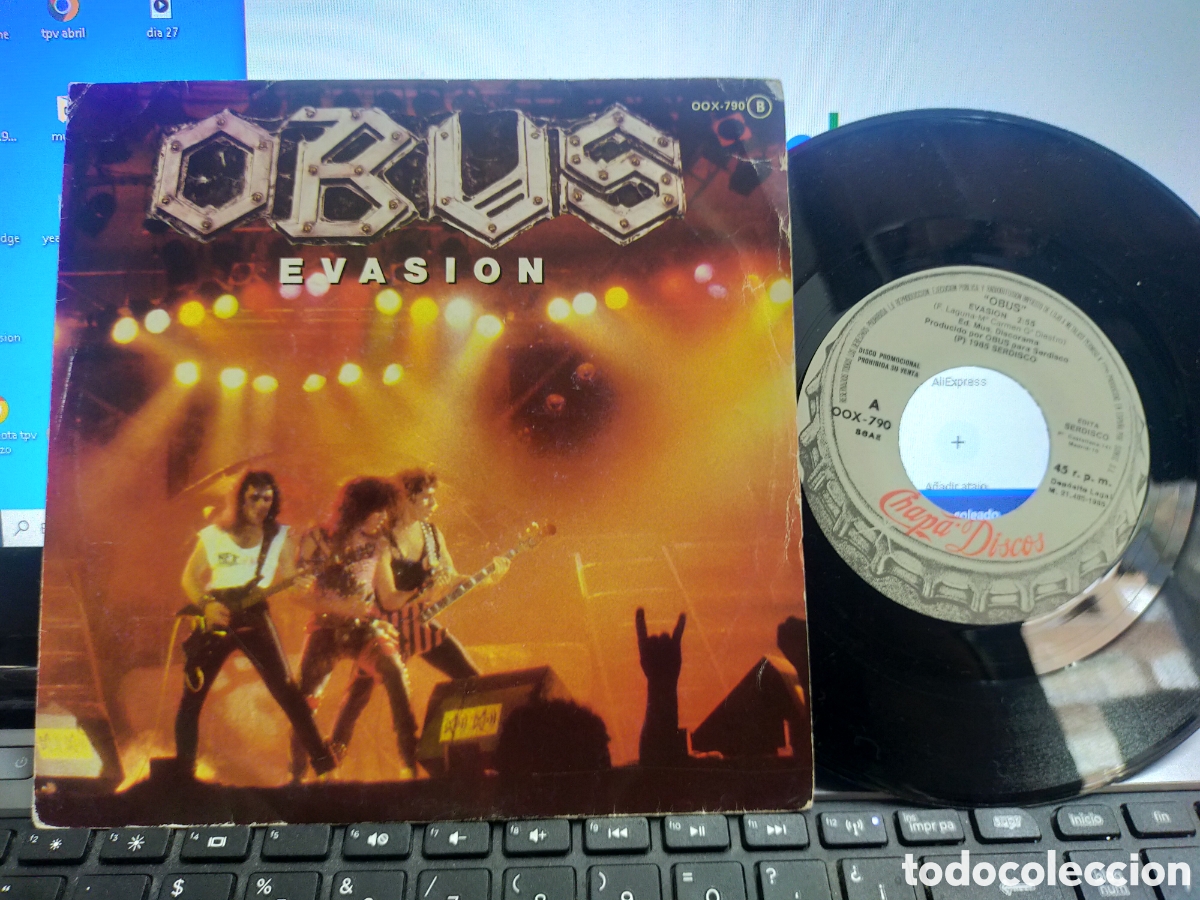 Discos de vinilo: Obus single promocional evasi&oacute;n 1985 - Foto 1