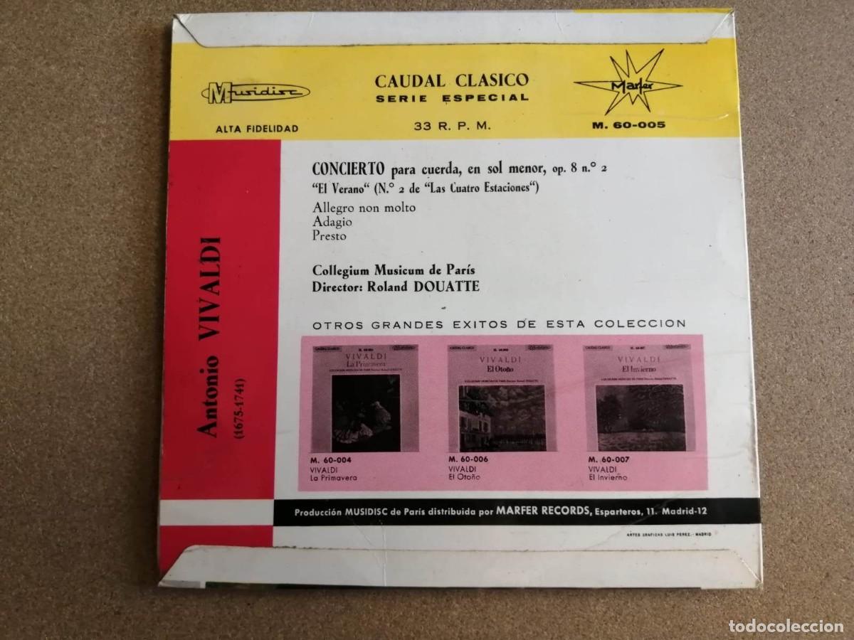 Discos de vinilo: DISCO SINGLE. VIVALDI (EL VERANO) CAUDAL CLASICO MARFER - Foto 2