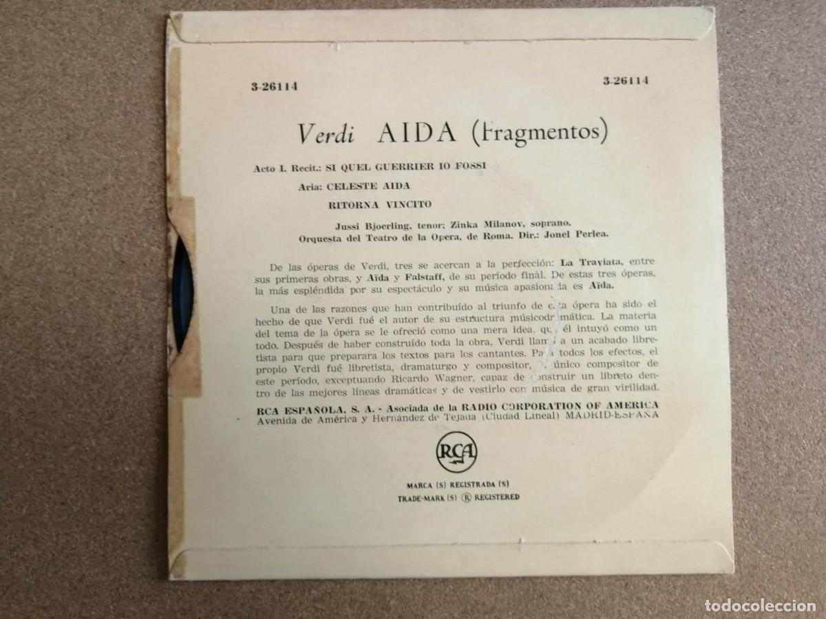 Discos de vinilo: DISCO SINGLE. AIDA (GIUSEPPE VERDI) RCA VICTOR - Foto 2