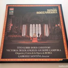 Discos de vinilo: ÓPERA SIMON BOCCANEGRA. GIUSEPPE VERDI. COFRE 3 LPS. 1974. EMI J 163-00151/3. VINILOS MINT.
