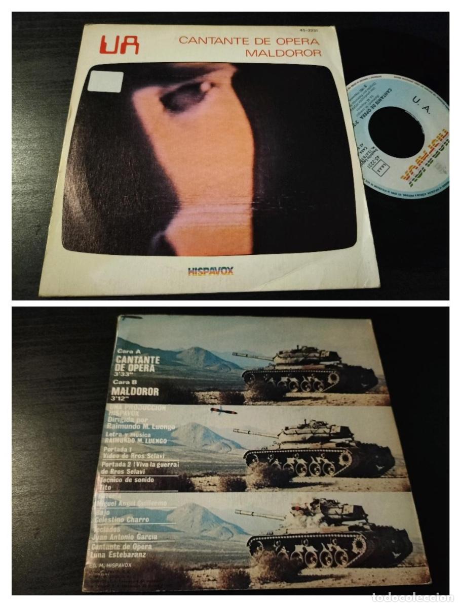 Discos de vinilo: UA - CANTANTE DE OPERA 7&rdquo; SINGLE HISPAVOX NEW WAVE SYNTH POP - Foto 1