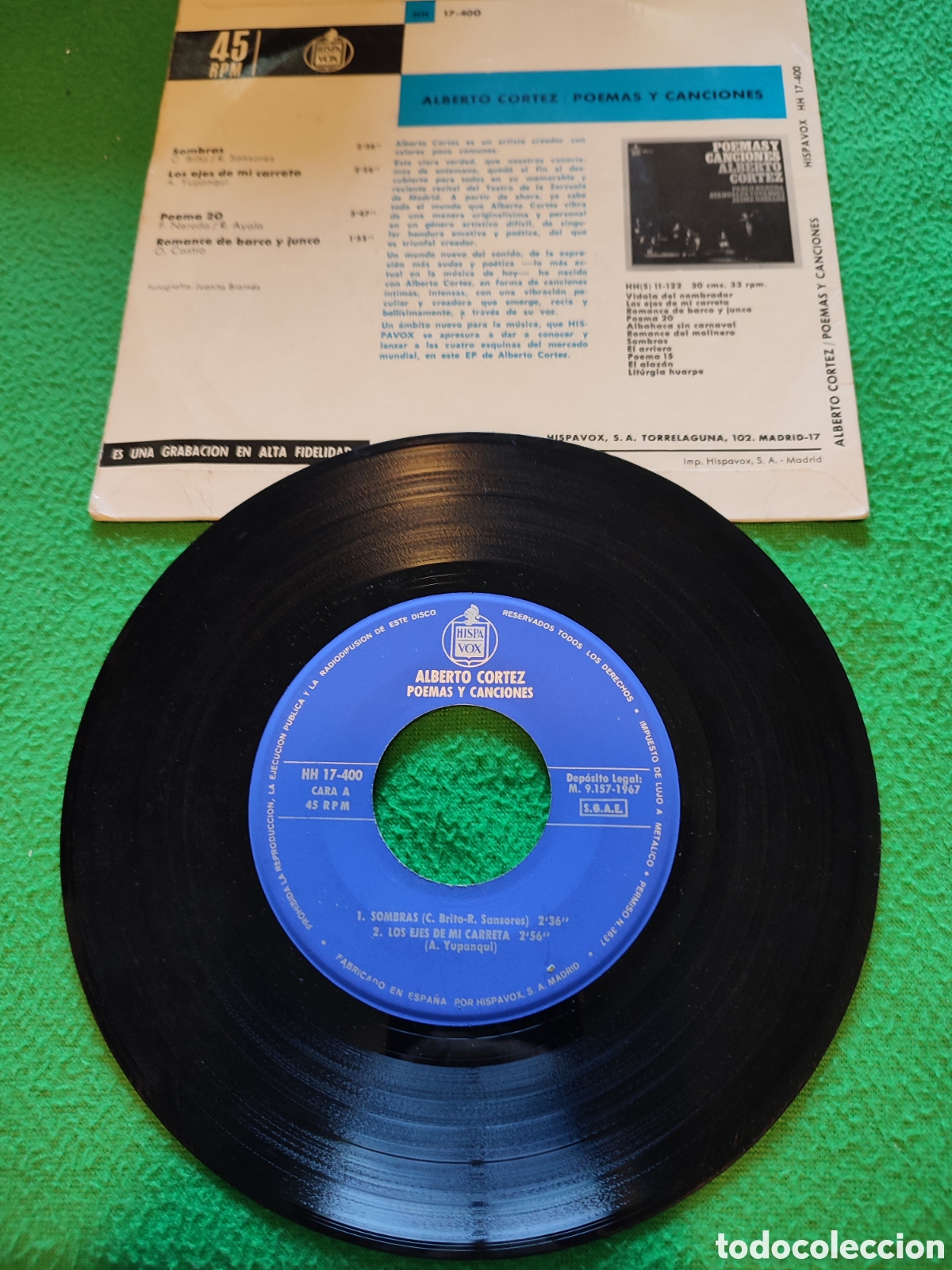 Discos de vinilo: Alberto Cortez - Sombras + 3 - Foto 2