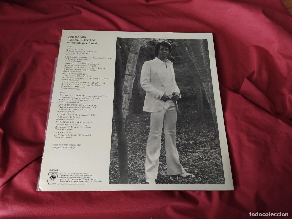Discos de vinilo: JOE DASSIN GRANDES EXITOS EN CASTELLANO Y FRANCES LP - Foto 2
