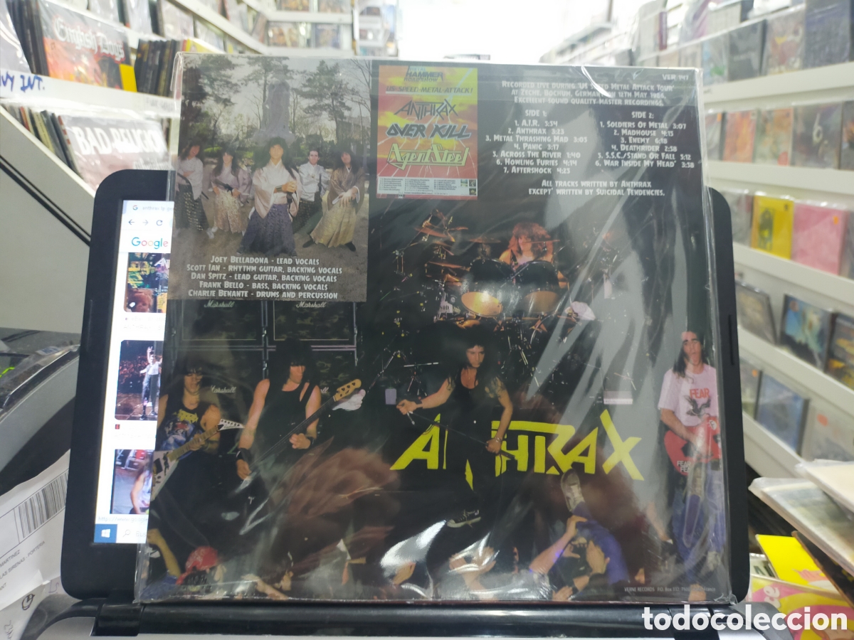 Discos de vinilo: Anthrax LP live in Germany 1986 precintado - Foto 2