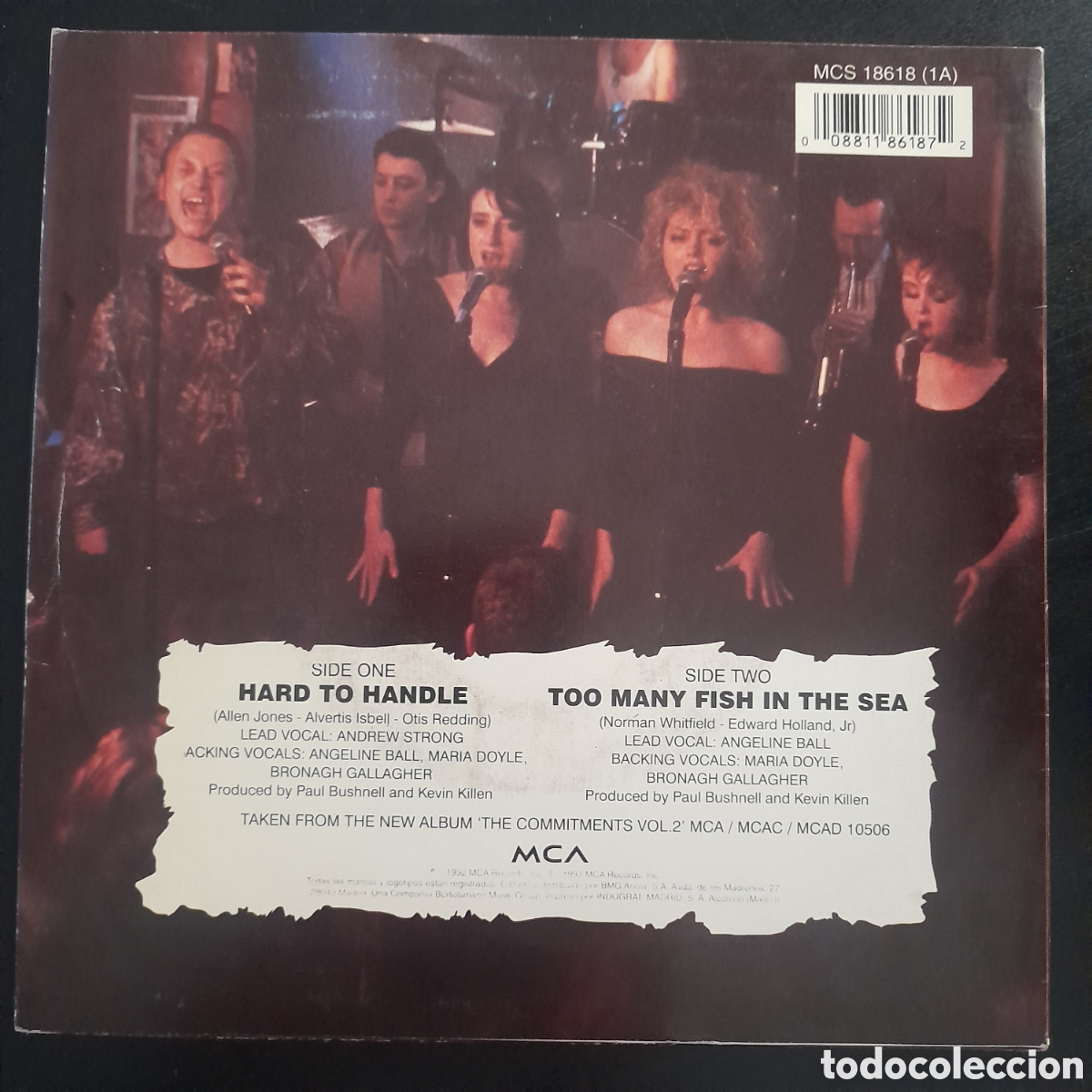 Discos de vinilo: The Commitments &ndash; Hard To Handle. 1992, Espa&ntilde;a. Vinilo, 7&rdquo;, 45 RPM, Single - Foto 2