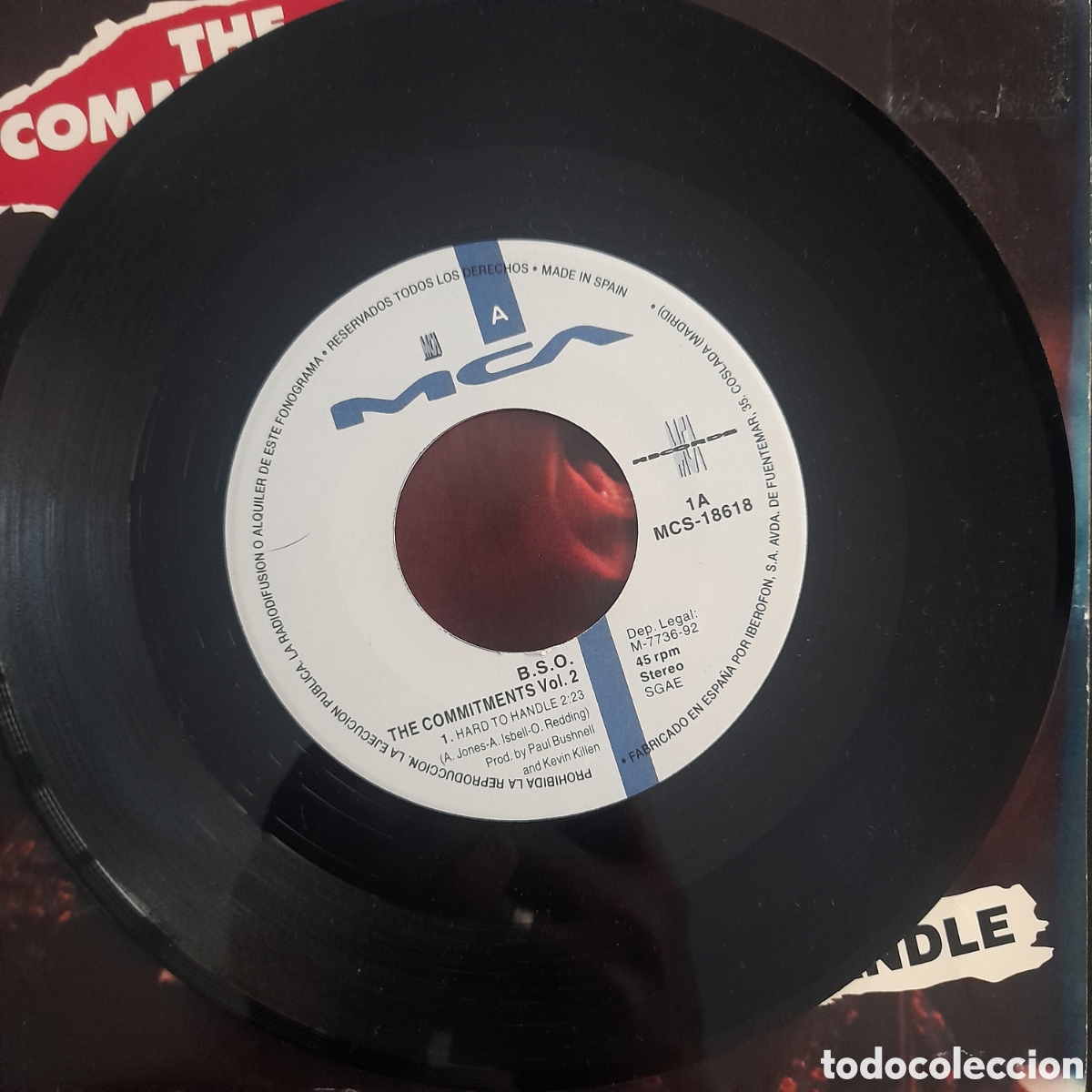 Discos de vinilo: The Commitments &ndash; Hard To Handle. 1992, Espa&ntilde;a. Vinilo, 7&rdquo;, 45 RPM, Single - Foto 3