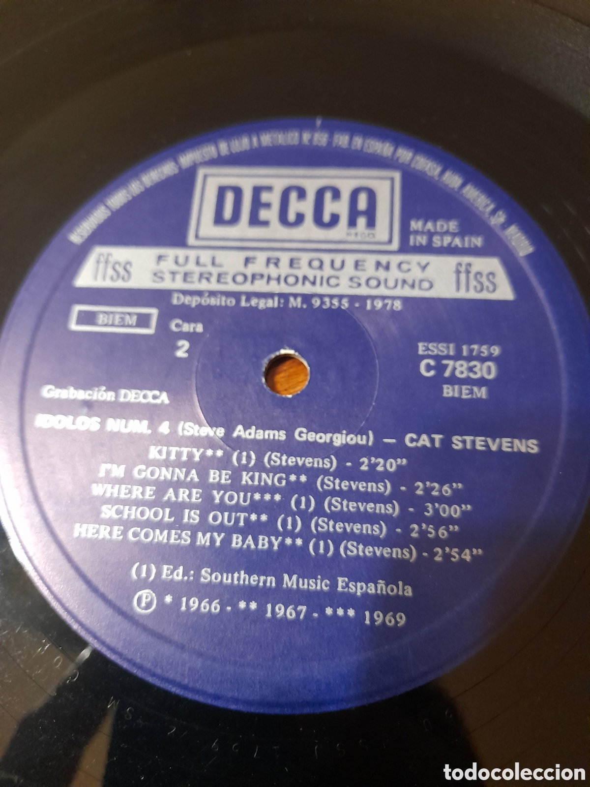 Discos de vinilo: Disco CAT STEVENS ( Steve Adams Geogiou) 1978 - Foto 3