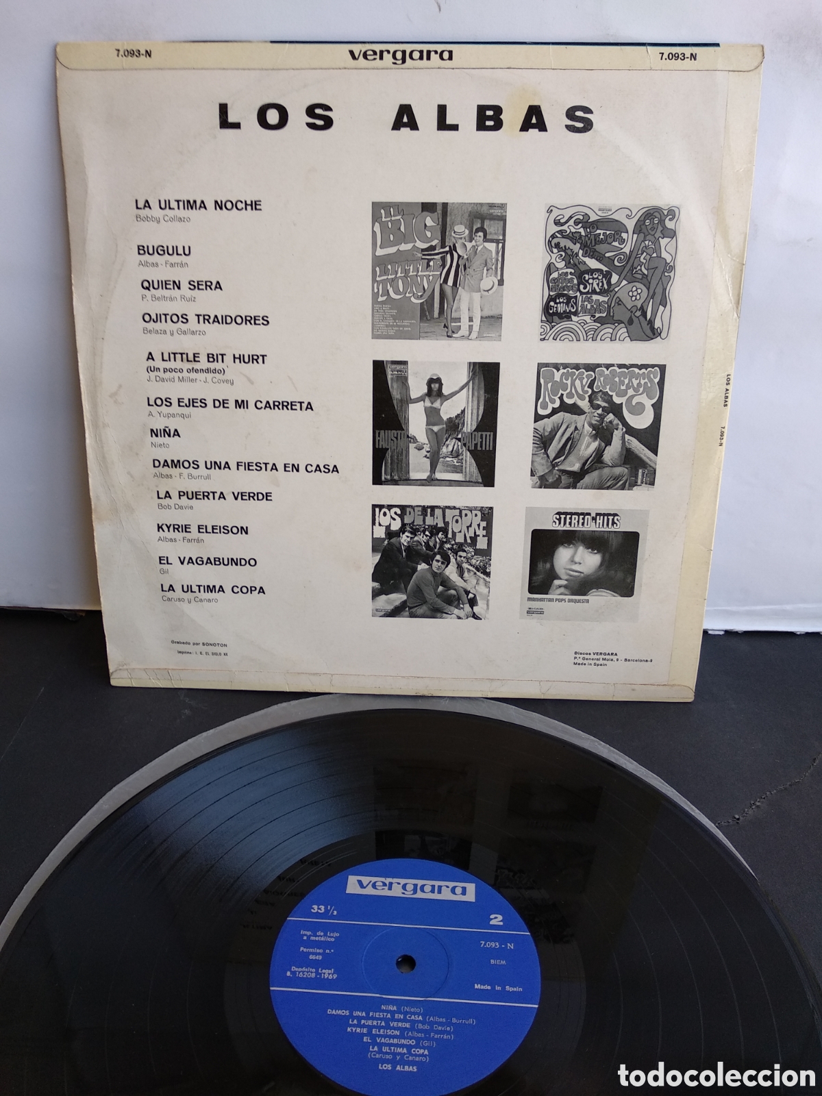 Discos de vinilo: LOS ALBAS, SPAIN, VERGARA, 1969, J.2 - Foto 2