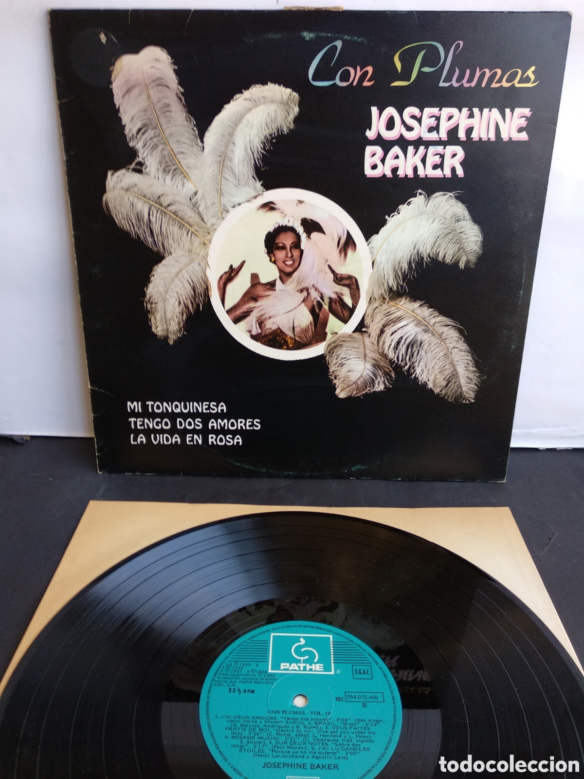 Discos de vinilo: JOSEPHINE BAKER, CON PLUMAS, SPAIN, ODEON, 1990, J.2 - Foto 1