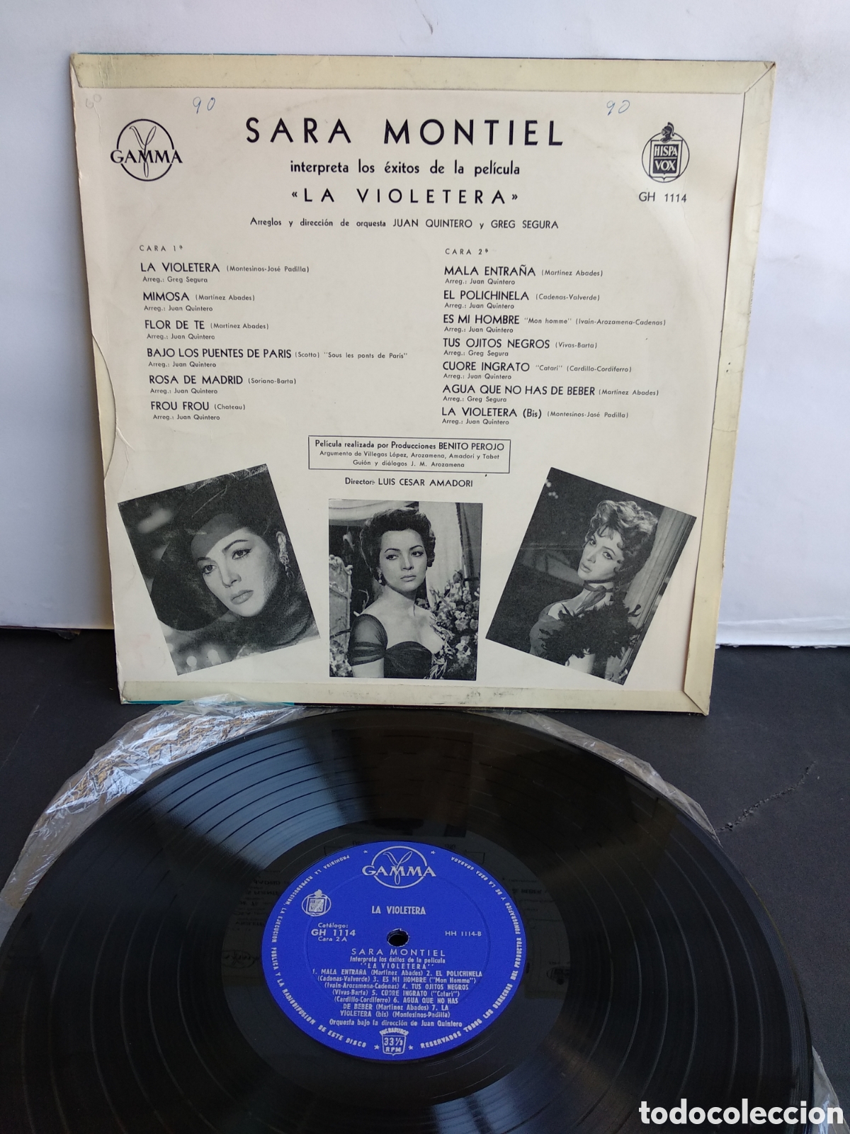 Discos de vinilo: SARA MONTIEL, LA VIOLETERA, M&Eacute;XICO, HISPAVOX, J.2 - Foto 2
