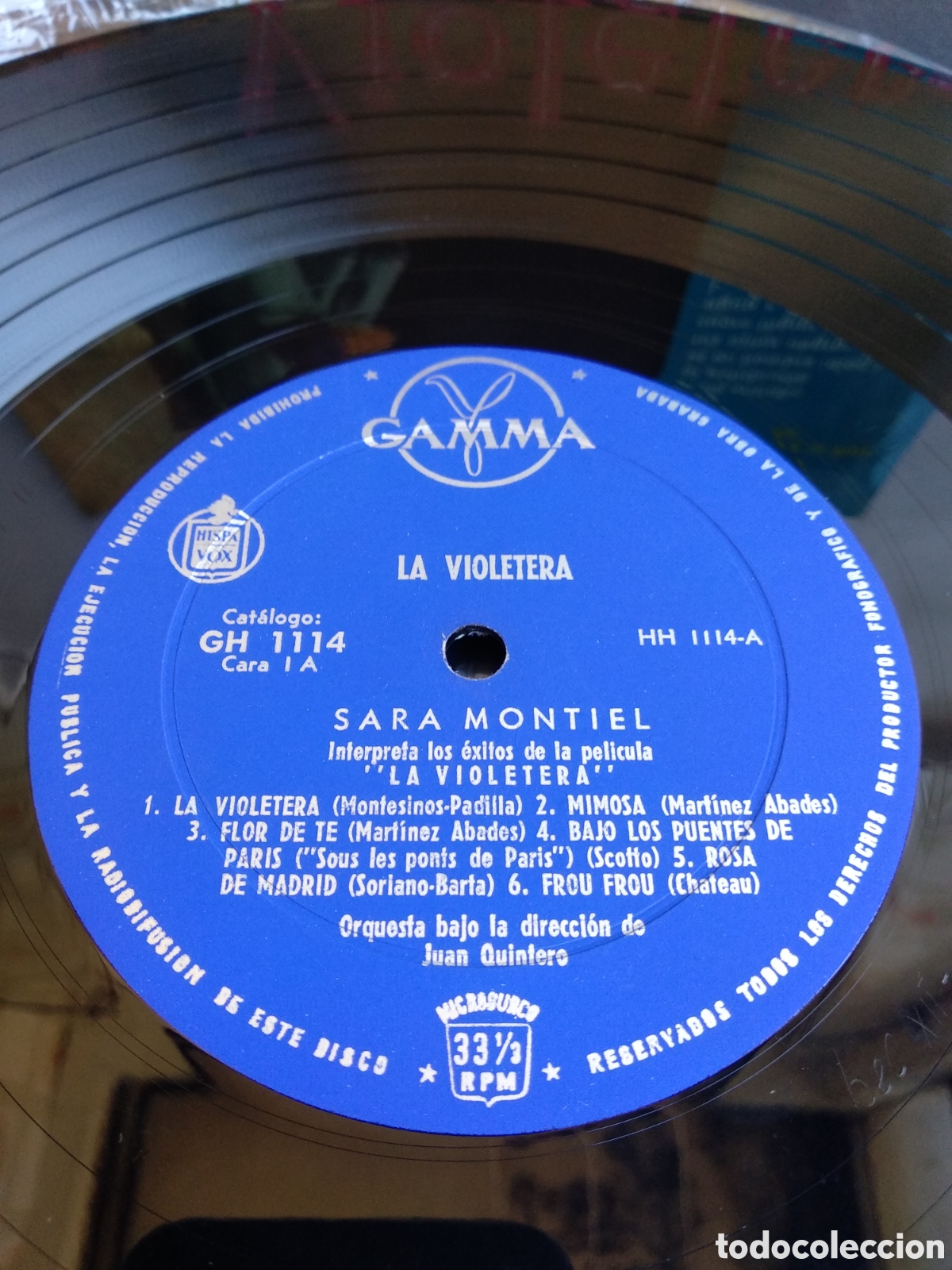 Discos de vinilo: SARA MONTIEL, LA VIOLETERA, M&Eacute;XICO, HISPAVOX, J.2 - Foto 4
