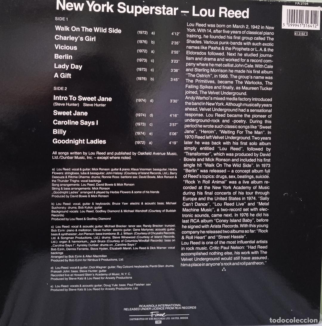 Discos de vinilo: LOU REED NEW YORK SUPERSTAR - Foto 2