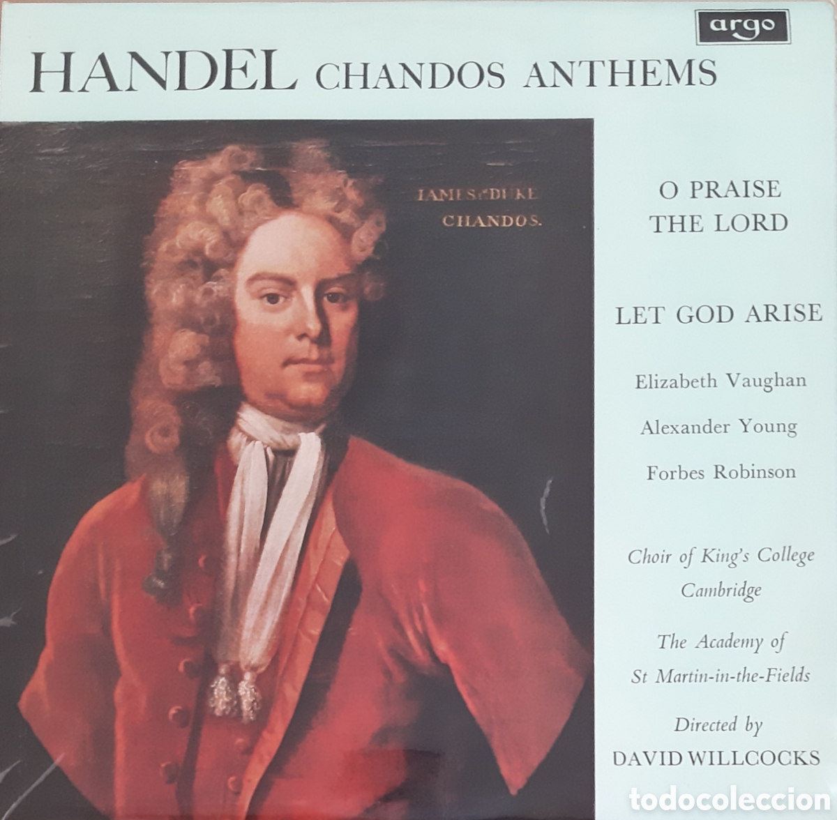 Discos de vinilo: Handel. Chandos Anthems. Director: David Willcocks. - Foto 1