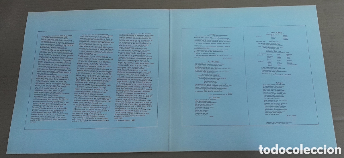 Discos de vinilo: BRITTEN - OUR HUNTING FATHERS - ELISABETH SODERSTROM - EMI GERMANY - GATEFOLD - Foto 2