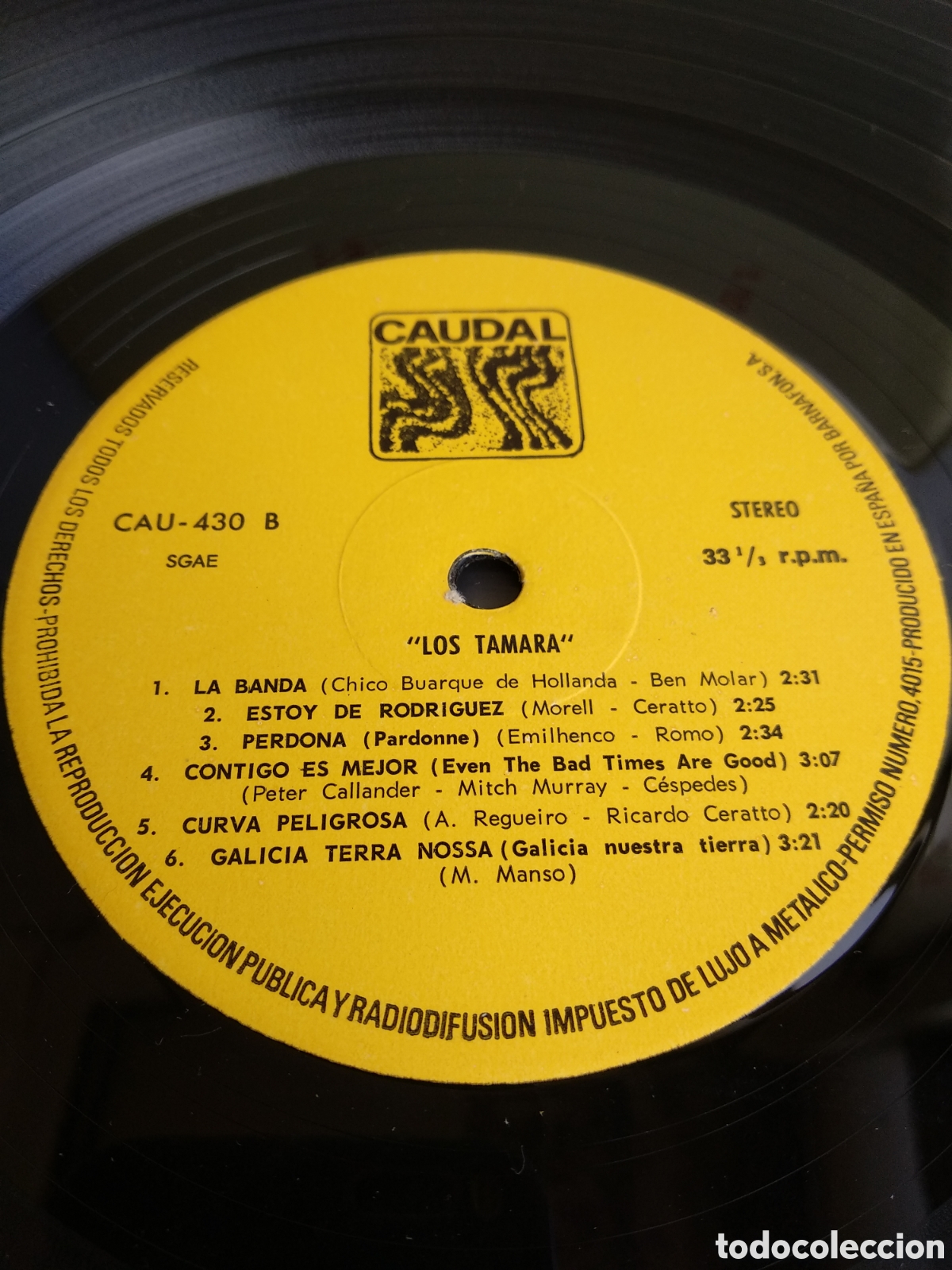 Discos de vinilo: LOS TAMARA, SPAIN, CAUDAL, 1976, J.2 - Foto 3