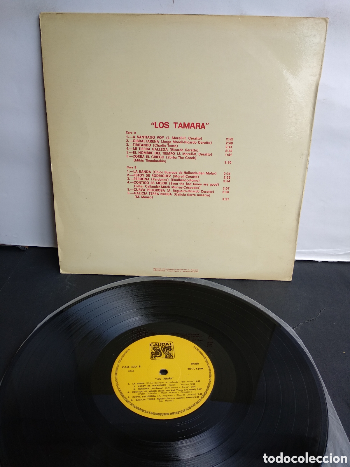 Discos de vinilo: LOS TAMARA, SPAIN, CAUDAL, 1976, J.2 - Foto 2
