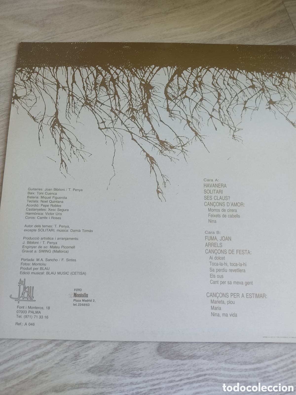 Discos de vinilo: Tomeu Penya Lp Arrels 1988 Como nuevo - Foto 2