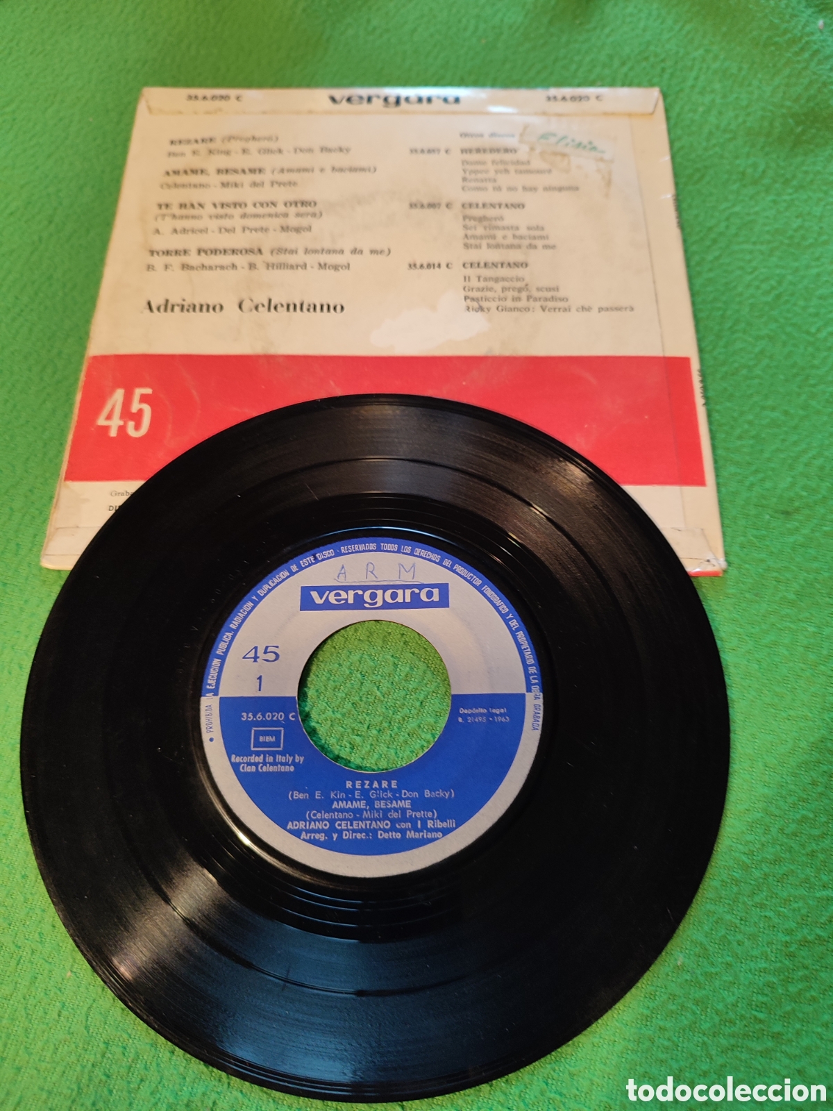 Discos de vinilo: Adriano Celentano - Rezar&eacute;+ 3 - Foto 2