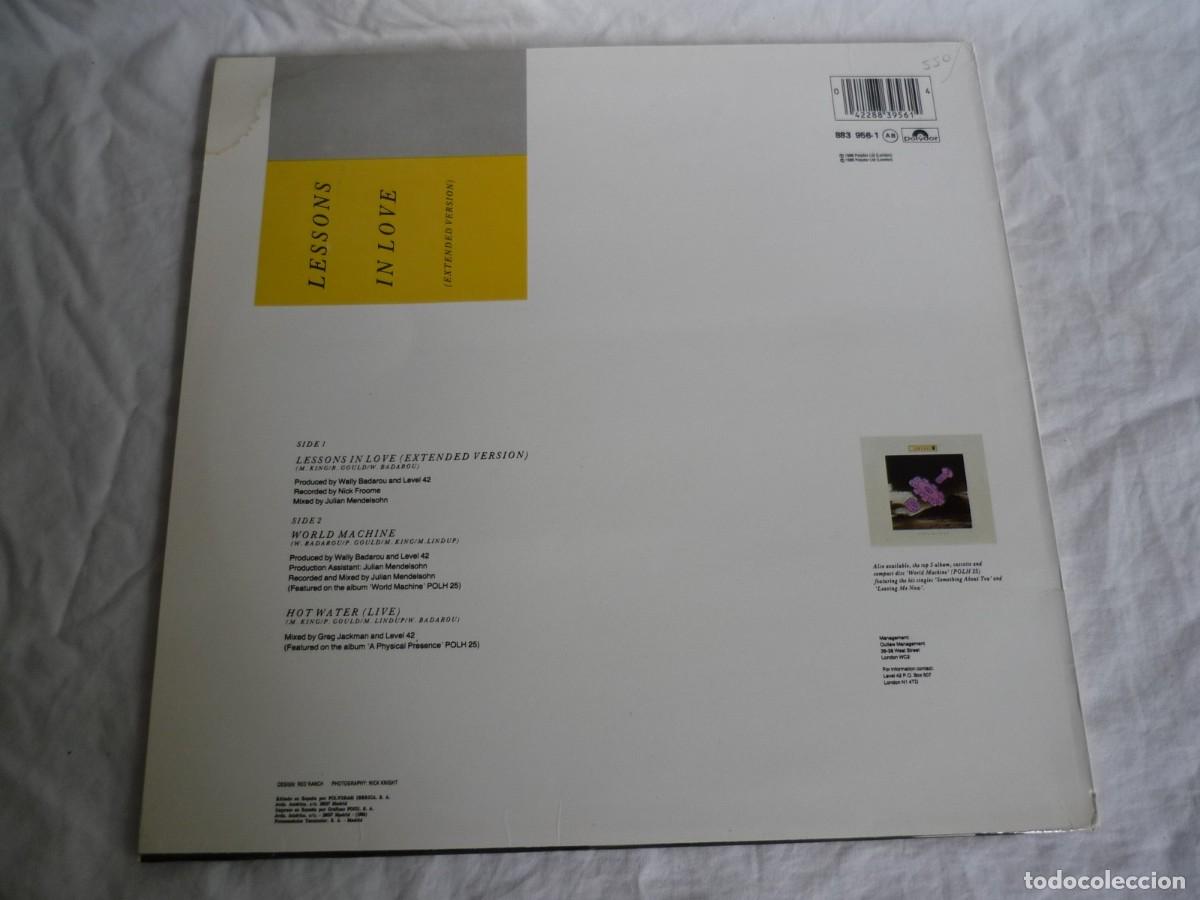 Discos de vinilo: LP vinilo Level 42, Lessons in love, extended versi&oacute;n 1986 - Foto 3