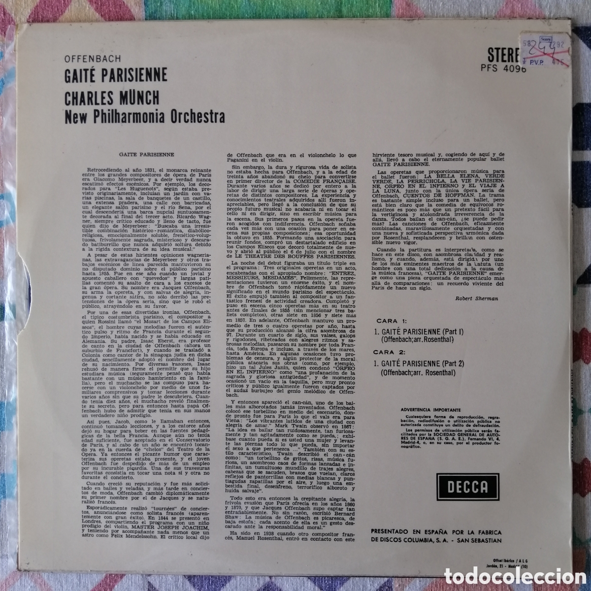 Discos de vinilo: gait&eacute; parisienne charles munch vinilo - Foto 2