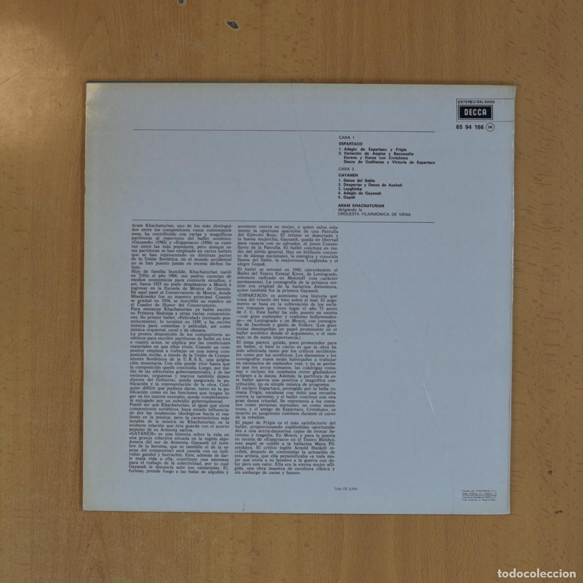 Discos de vinilo: GAYANEH - SPARTACUS - LP - Foto 2