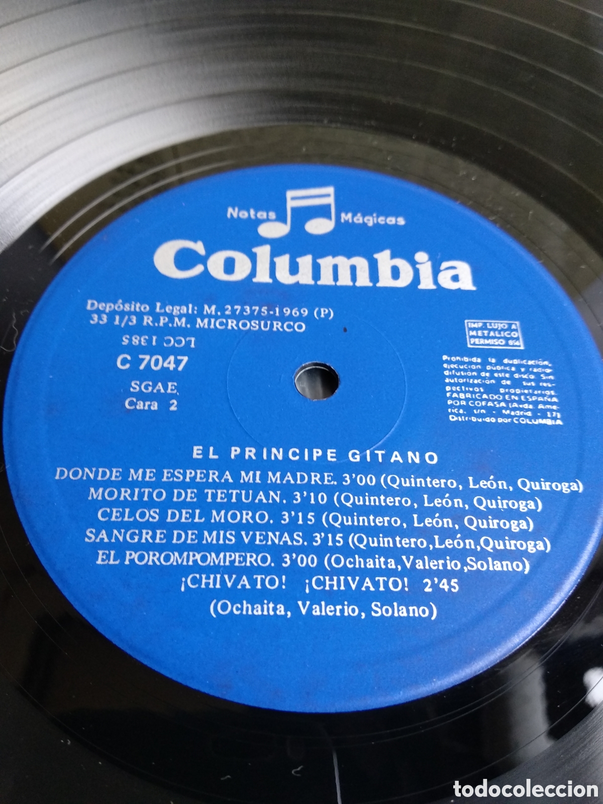 Discos de vinilo: EL PR&Iacute;NCIPE GITANO, SPAIN, COLUMBIA, 1969, J.3 - Foto 3