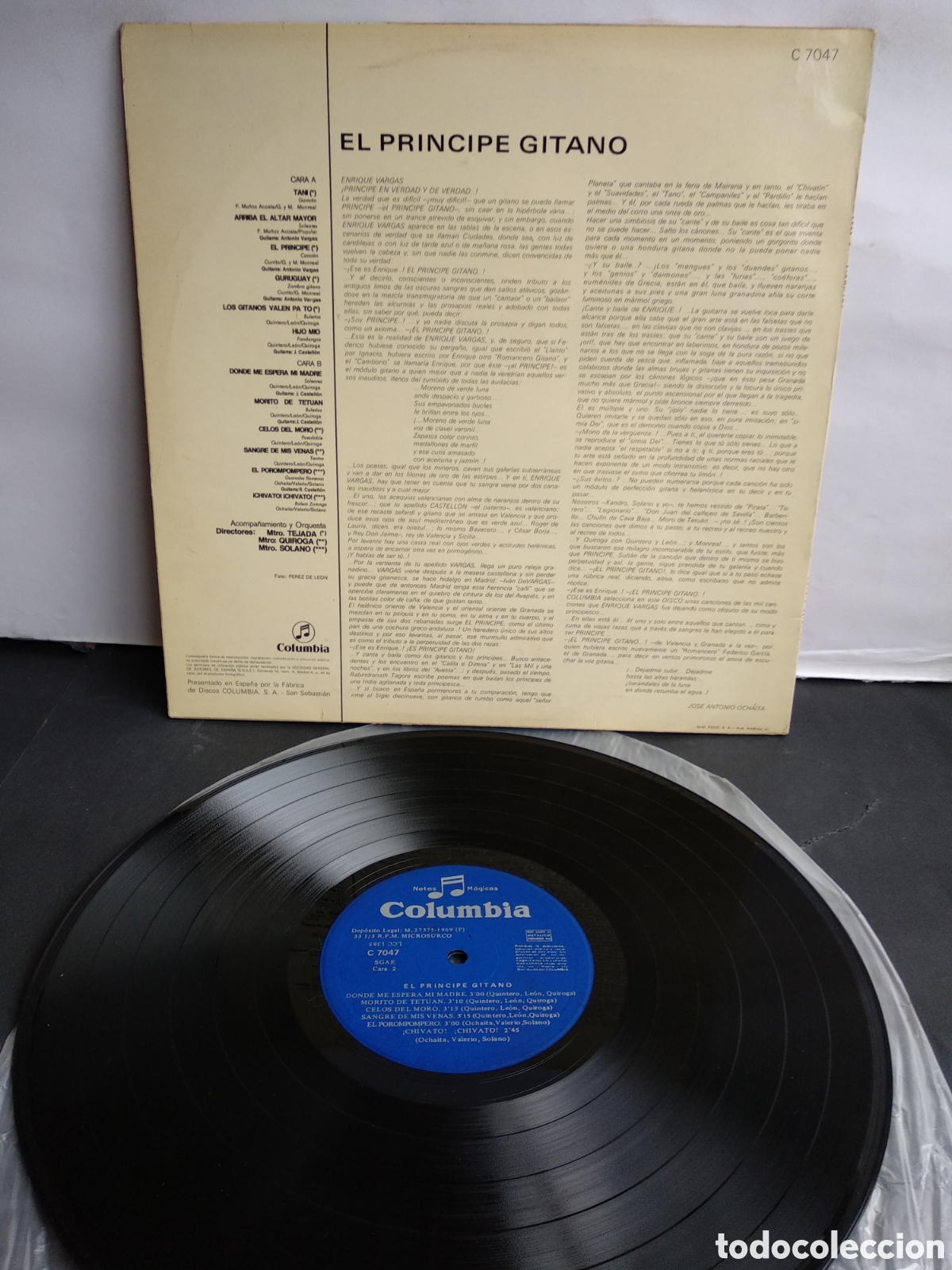 Discos de vinilo: EL PR&Iacute;NCIPE GITANO, SPAIN, COLUMBIA, 1969, J.3 - Foto 2