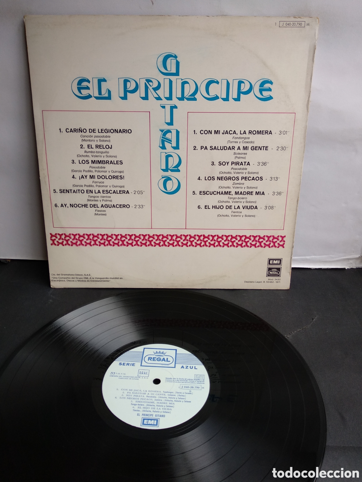 Discos de vinilo: EL PR&Iacute;NCIPE GITANO, SPAIN, REGAL, 1972, J.3 - Foto 2