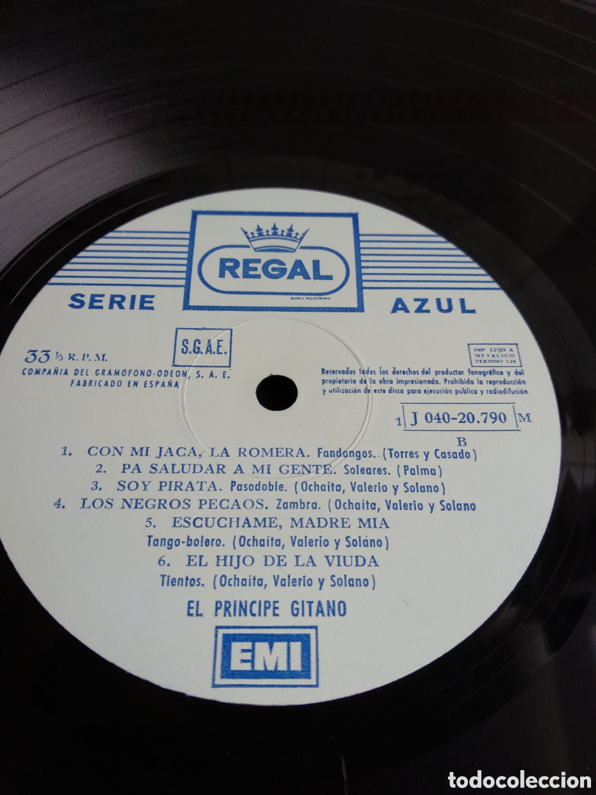Discos de vinilo: EL PR&Iacute;NCIPE GITANO, SPAIN, REGAL, 1972, J.3 - Foto 3