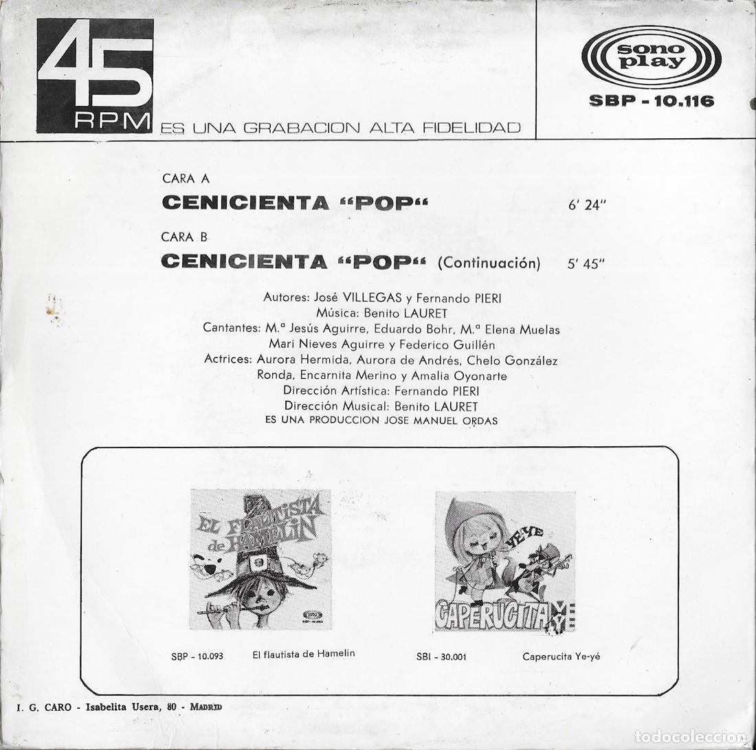 Discos de vinilo: CENICIENTA POP SINGLE SONO PLAY 1968 - Foto 2