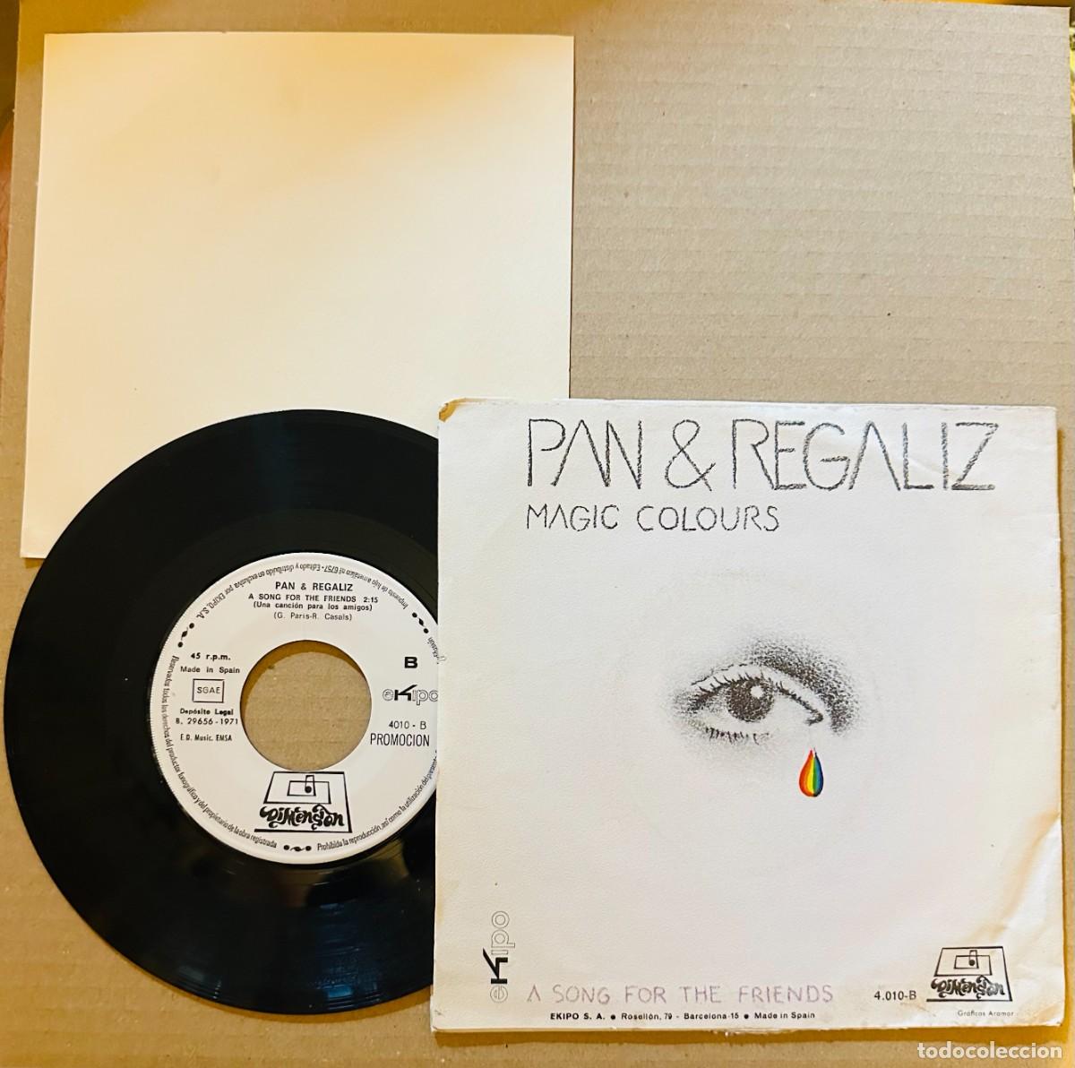 Discos de vinilo: PAN & REGALIZ SINGLE MAGIC COLOURS PROMO + INSERT - Foto 2