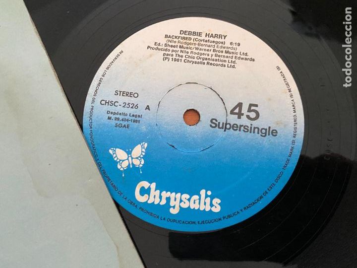 Discos de vinilo: DEBBIE HARRY (BACKFIRED) MAXI ESPA&Ntilde;A 1981 (B-38) - Foto 2
