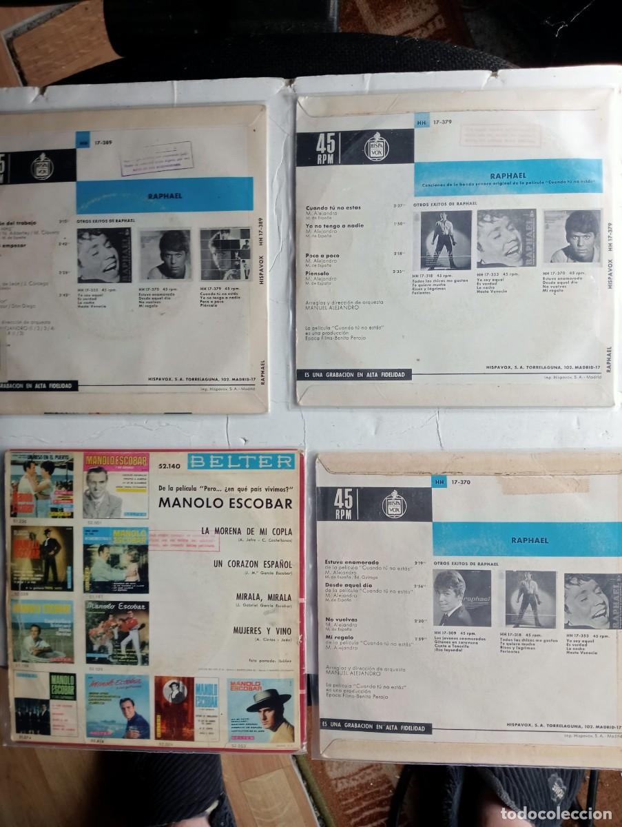 Discos de vinilo: lote 3 eps de raphael y 1 ep de manolo escobar - Foto 2