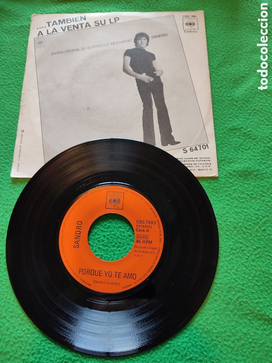 Discos de vinilo: Sandro - Porque yo te amo - Foto 2