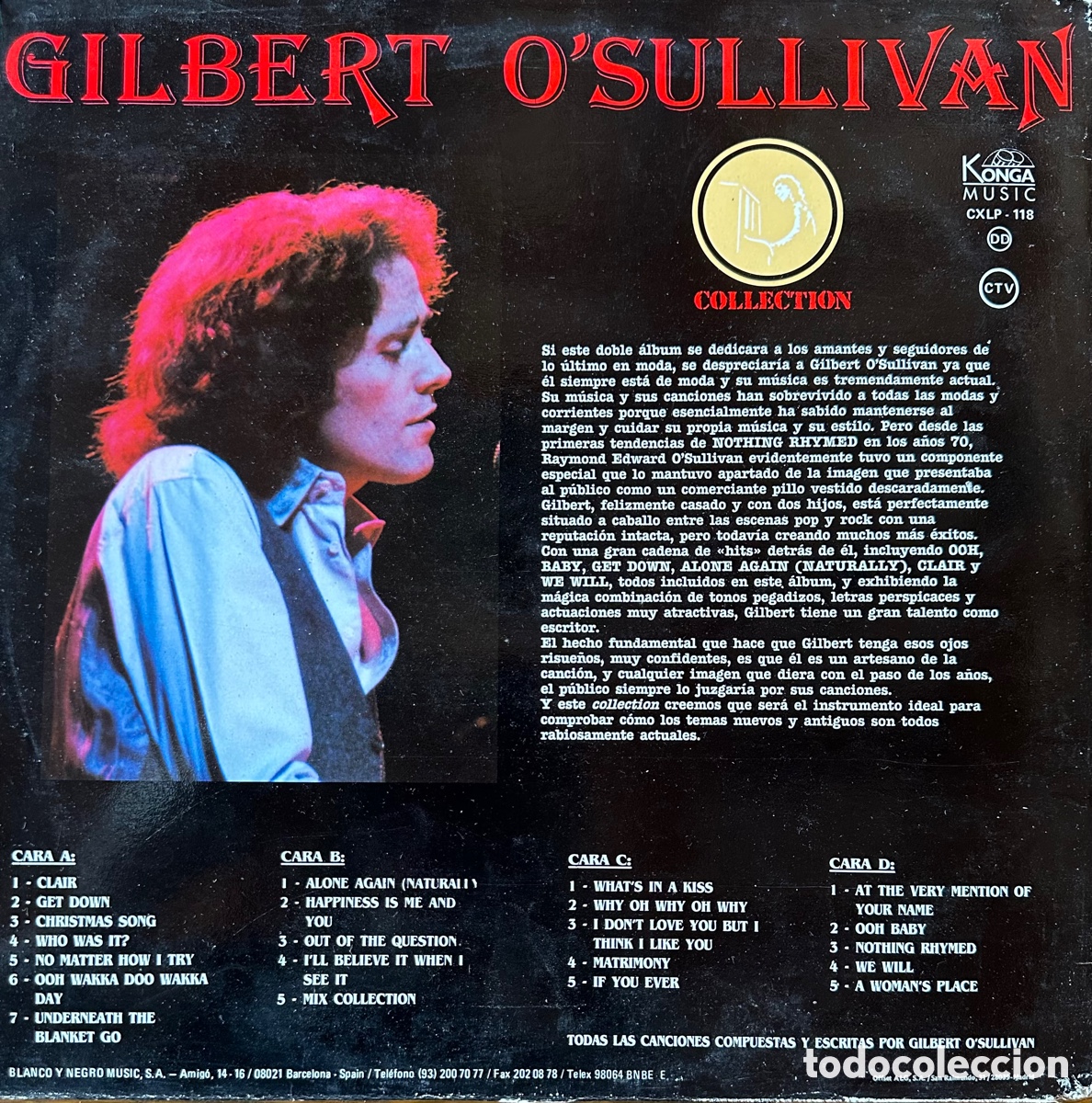 Discos de vinilo: Gibert O&rsquo;Sullivan. Collection - Foto 2