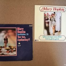 Discos de vinilo: DISCO SINGLE. DOS DISCOS MARY HOPKIN (QUE TIEMPO TAN FELIZ / TOC, TOC, QUIEN HAY?
