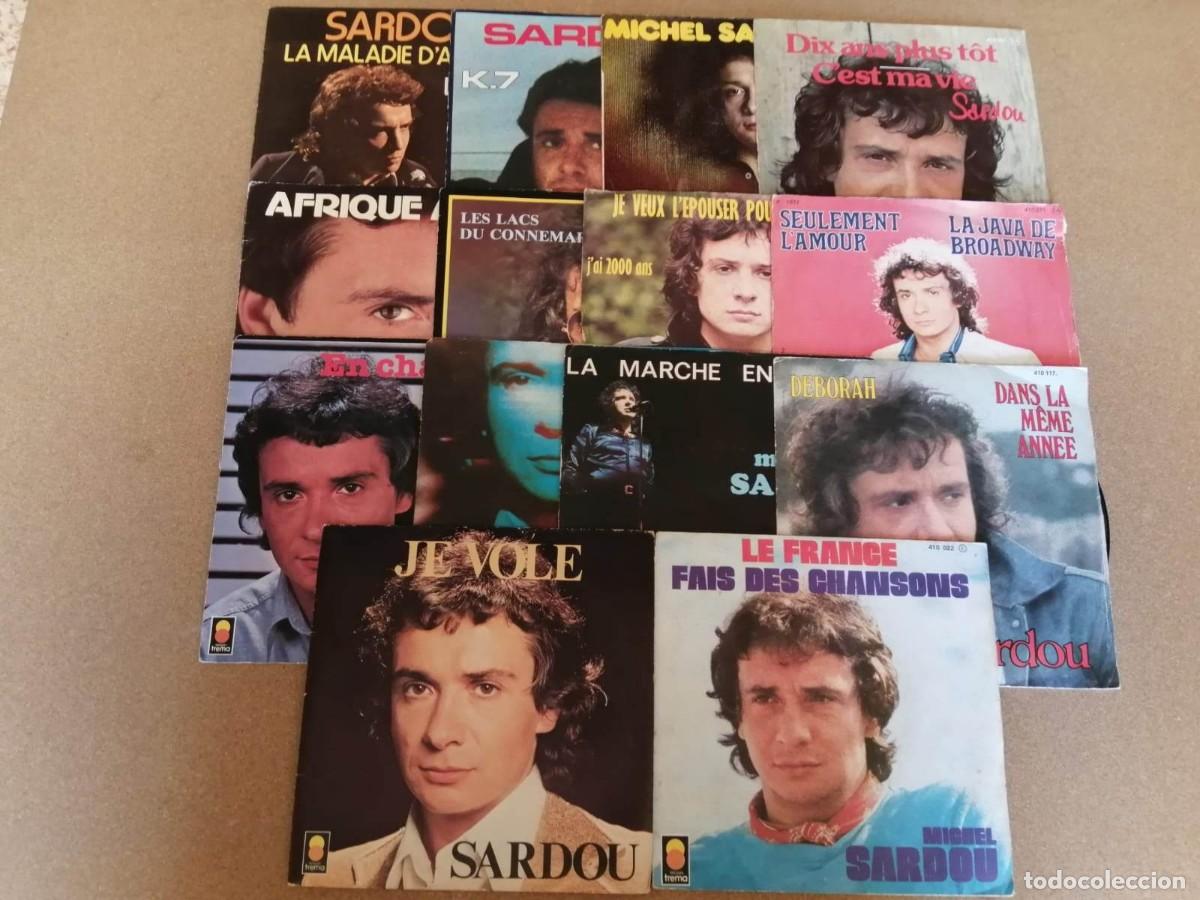 Discos de vinilo: 14 DISCOS SINGLES MICHEL SARDOU - Foto 1