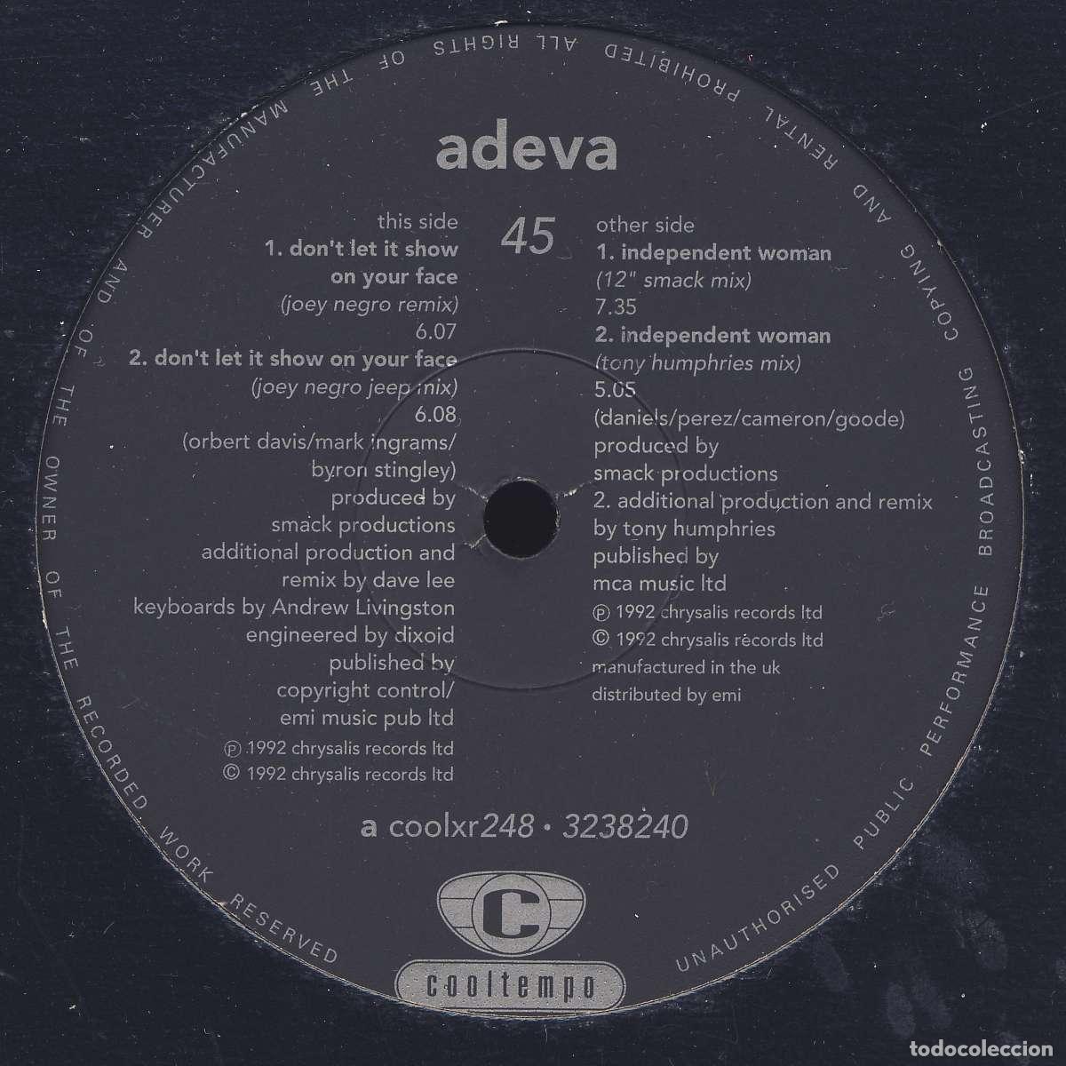 Discos de vinilo: Dont Let It Show On Your Face (12&rdquo; Maxi) - Adeva - Foto 1