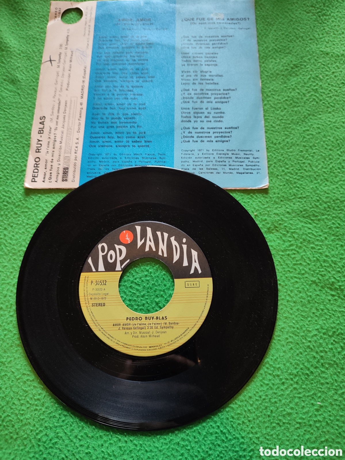 Discos de vinilo: Pedro Ruy-Blas - Amor , amor - Foto 2