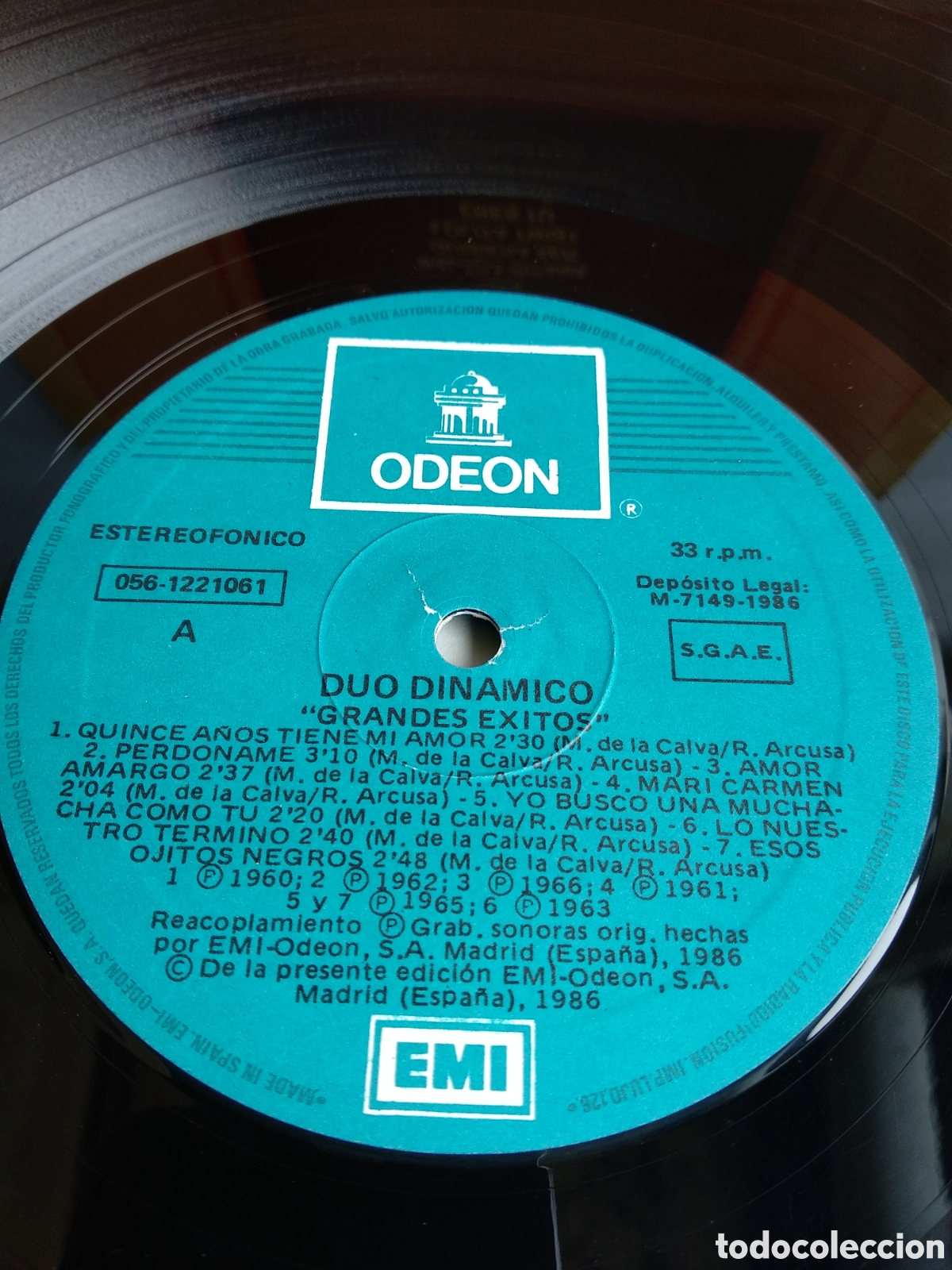 Discos de vinilo: DUO DIN&Aacute;MICO, GRANDES &Eacute;XITOS, SPAIN, ODEON, 1986, J.2 - Foto 4