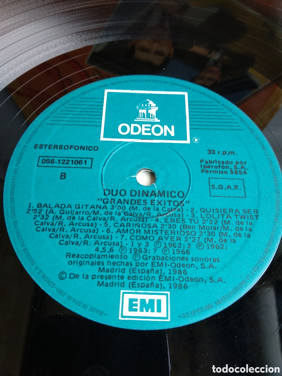 Discos de vinilo: DUO DIN&Aacute;MICO, GRANDES &Eacute;XITOS, SPAIN, ODEON, 1986, J.2 - Foto 3