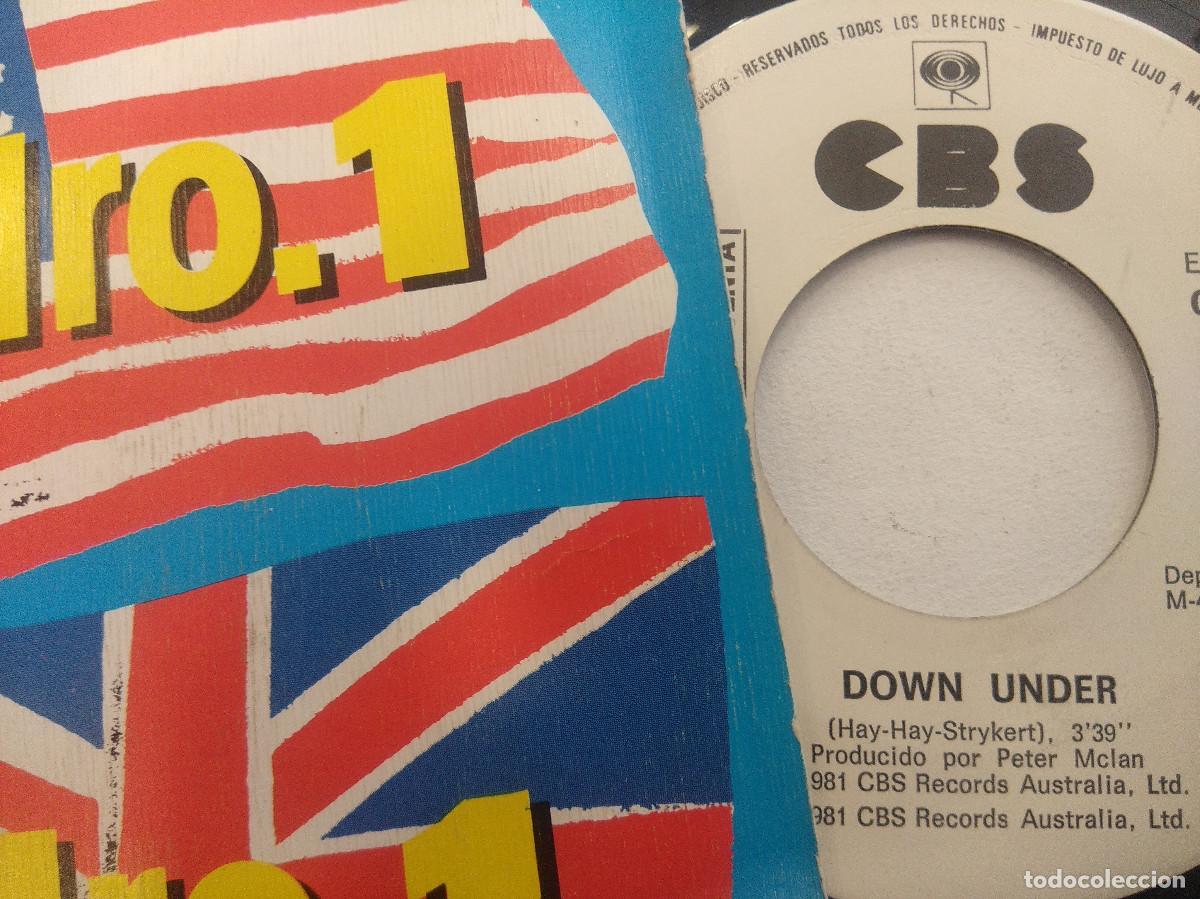 Discos de vinilo: MEN AT WORK/DOWN UNDER/SINGLE PROMOCIONAL. - Foto 2