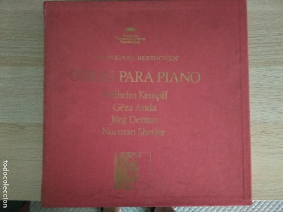Discos de vinilo: BEETHOVEN. OBRAS PARA PIANO. WILHELM KEMPFF;G&Eacute;ZA ANDA;JORG DEMUS;caja 14 lps