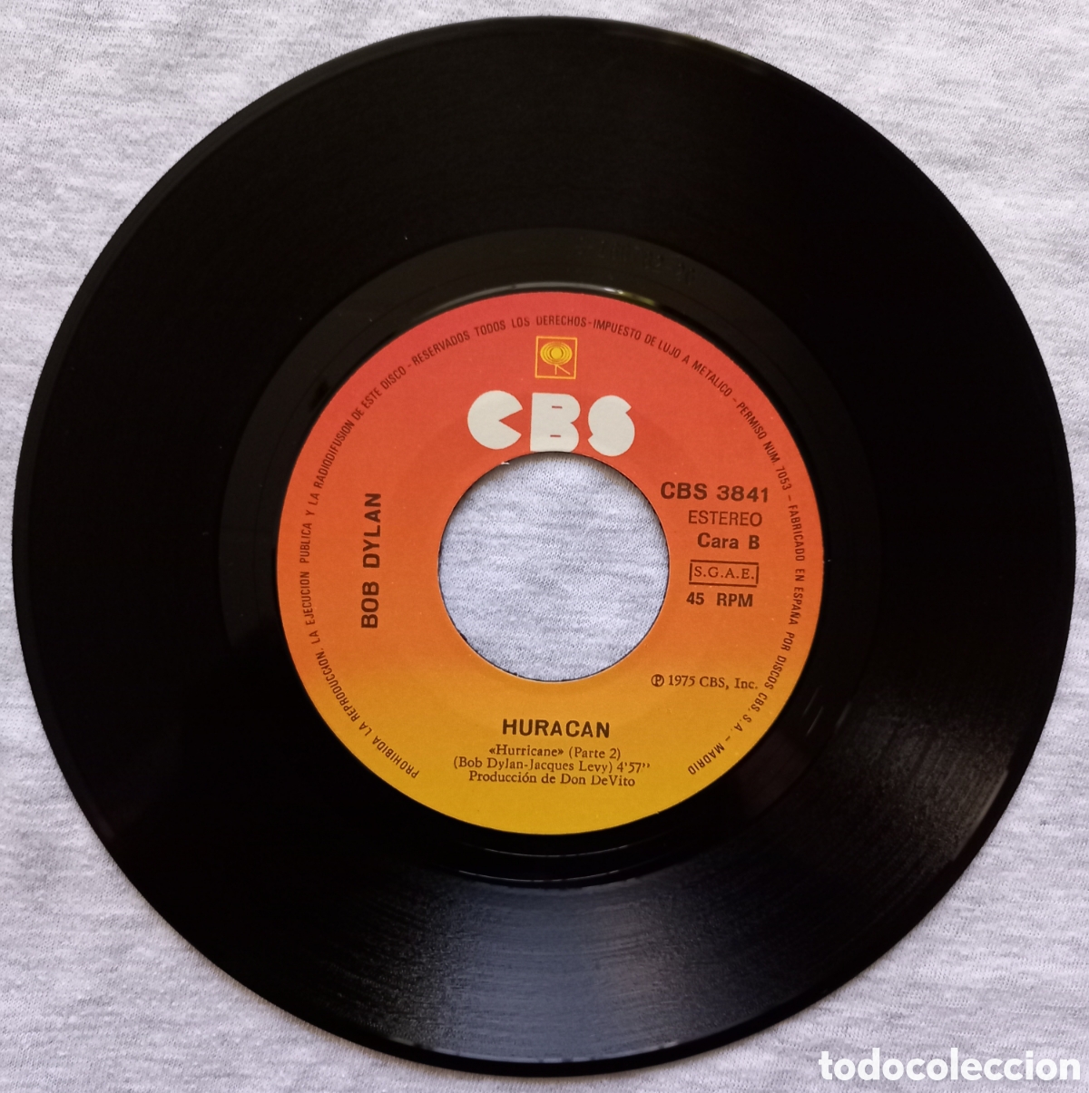 Discos de vinilo: BOB DYLAN &rdquo;HURACAN&rdquo; SINGLE 1975 - Foto 4