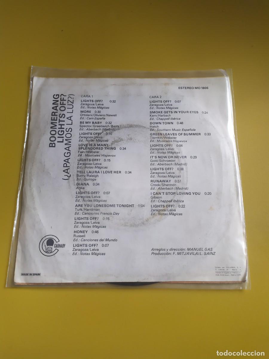 Discos de vinilo: Boomerang - Lights off? 1978 - Foto 2
