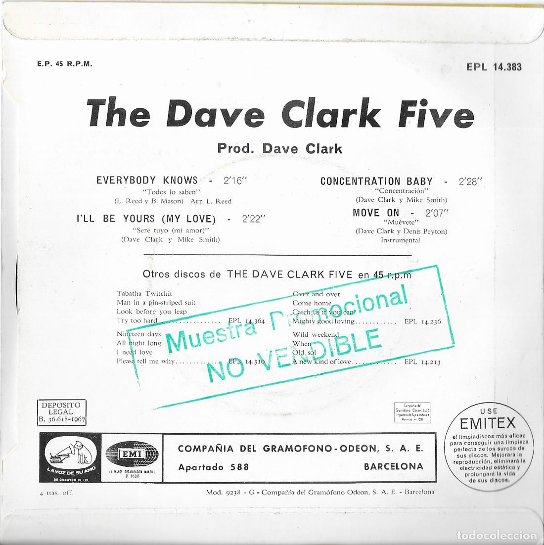 Discos de vinilo: DAVE CLARK FIVE EP EVERYBODY PROMO COMO NUEVO - Foto 2