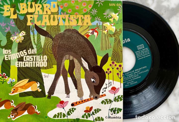 Discos de vinilo: EL BURRO FLAUTISTA / LOS ENANOS DEL CASTILLO ENCANTADO.JULIO MONTIJANO. SINGLE 1969