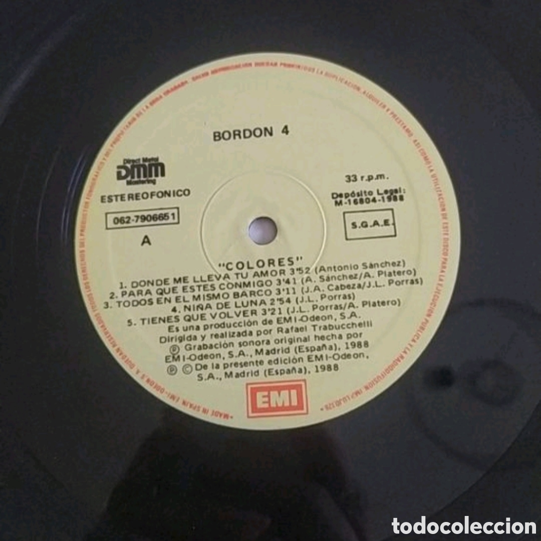 Discos de vinilo: Lp Bordon 4. Colores - Foto 3