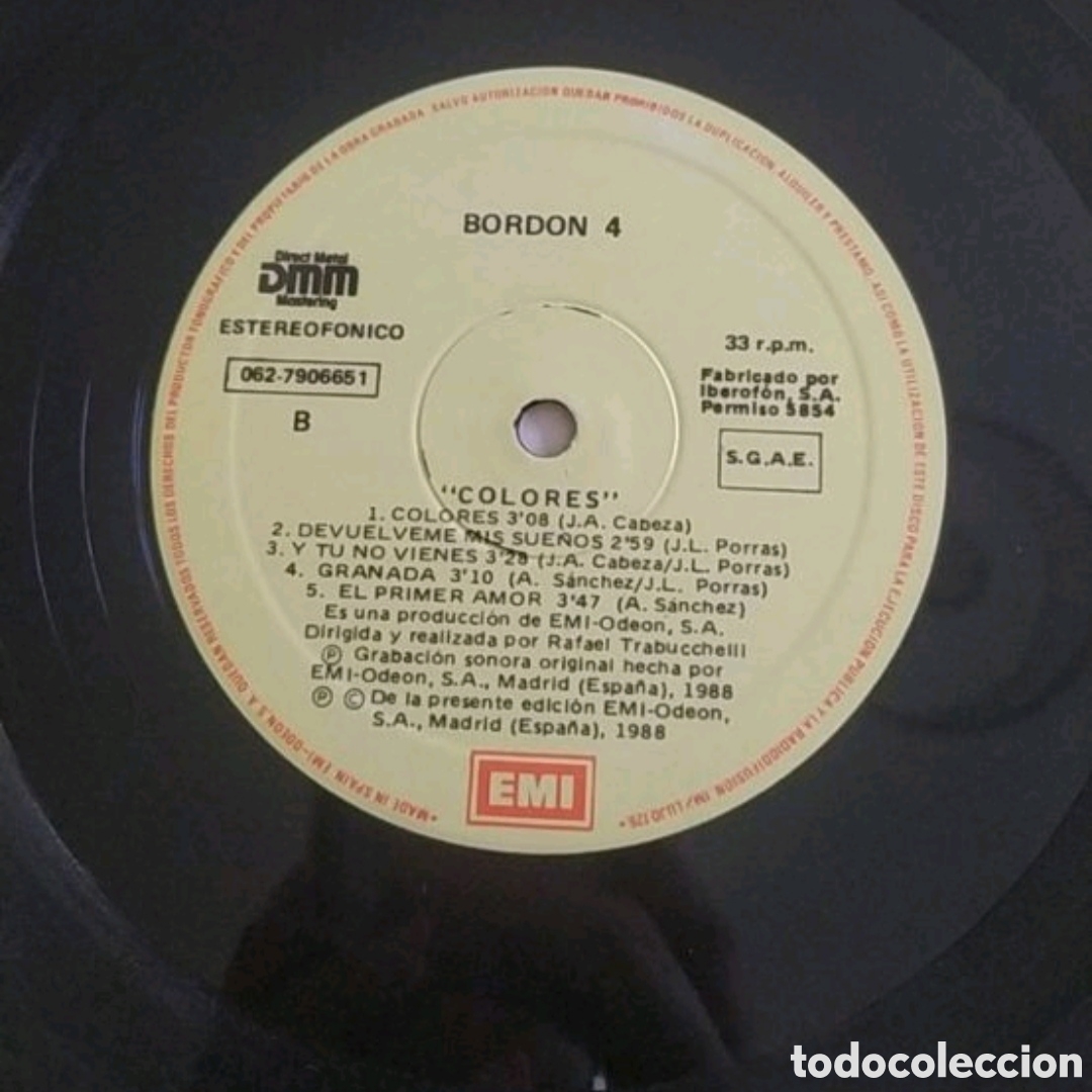 Discos de vinilo: Lp Bordon 4. Colores - Foto 4