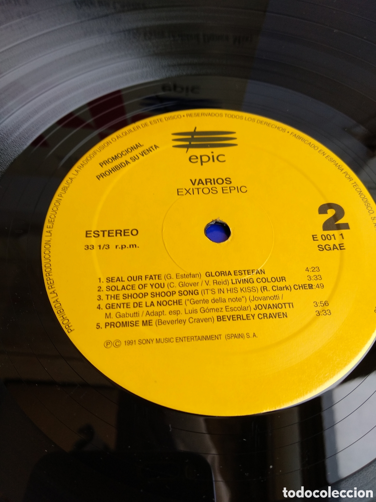 Discos de vinilo: EPIC &Eacute;XITOS, SPAIN, EPIC, 1991, J.4 - Foto 4